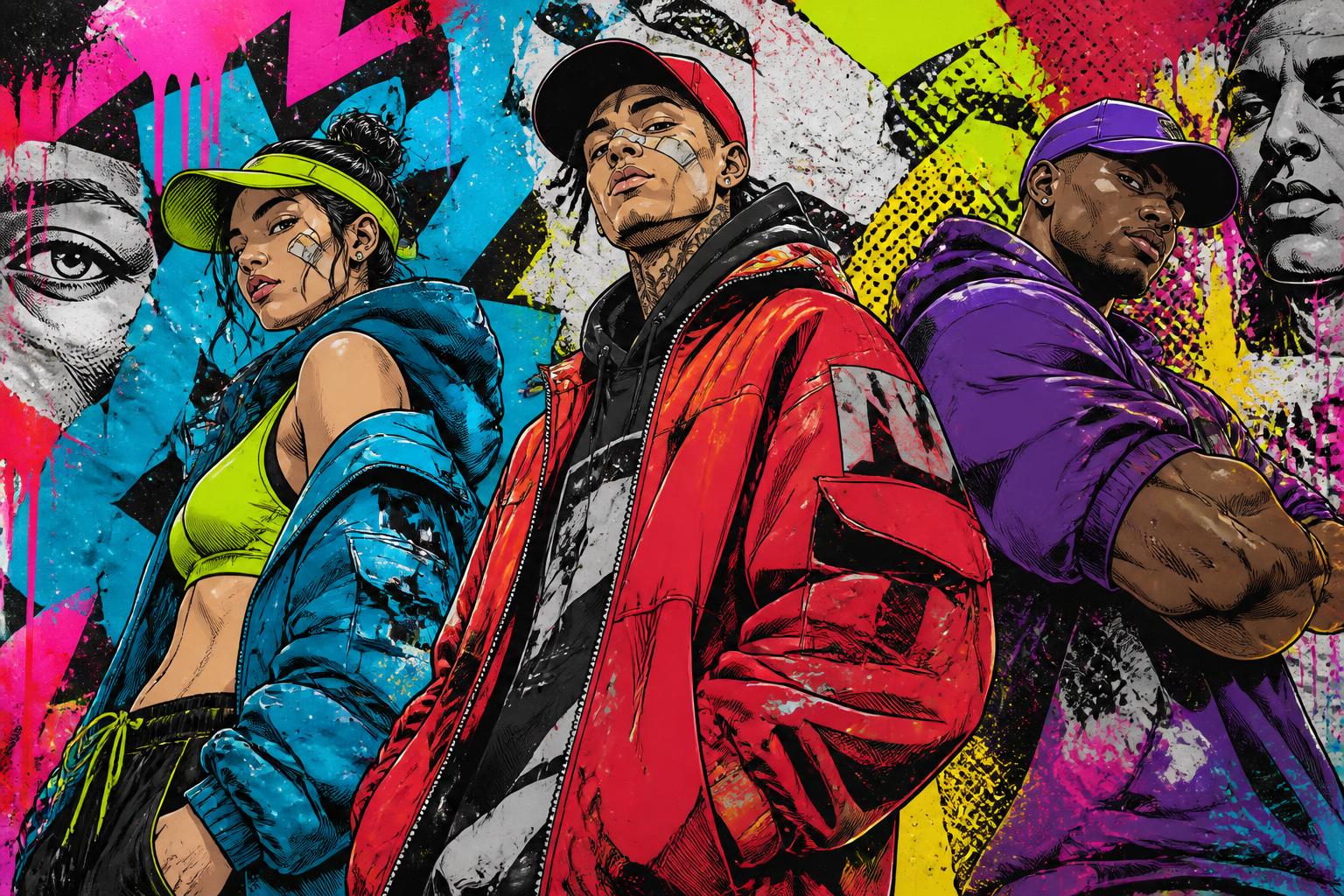 Original comic mural featuring The Supz street crew
